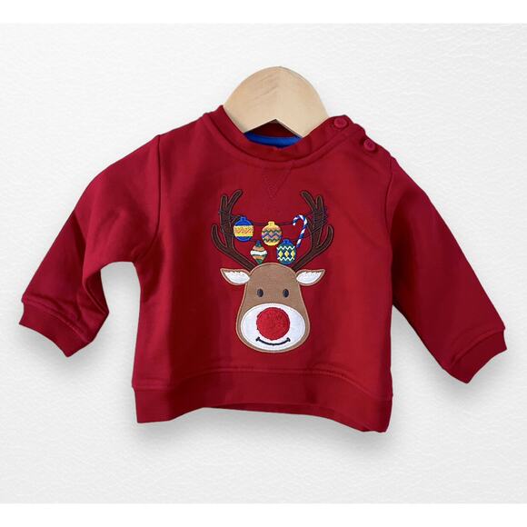 NWT JoJo Maman Bebe Reindeer Sweatshirt, 0-3 Months - Picture 10 of 10